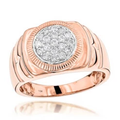 Affordable 10K Yellow Gold Diamond Cluster Ring For Men 1/2ct -Its Hot Jewelry Shop affordable 10k yellow rose white gold diamond cluster ring for men 12ct ro