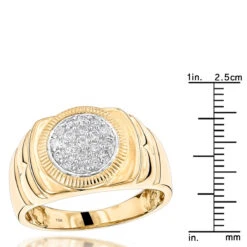 Affordable 10K Yellow Gold Diamond Cluster Ring For Men 1/2ct -Its Hot Jewelry Shop affordable 10k yellow rose white gold diamond cluster ring for men 12ct rulerye