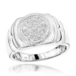 Affordable 10K Yellow Gold Diamond Cluster Ring For Men 1/2ct -Its Hot Jewelry Shop affordable 10k yellow rose white gold diamond cluster ring for men 12ct wh