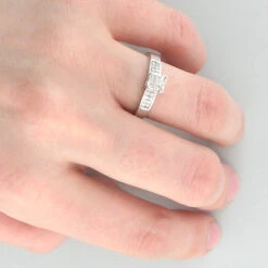 Affordable 14K White Gold Pre-set Diamond Engagement Ring Princess Cut Diamonds .6ct -Its Hot Jewelry Shop affordable 14k pre set diamond engagement ring 60ct p 6433bod