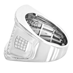 Affordable 2 Carat Statement Men's Diamond Ring By Luxurman 10K White Gold -Its Hot Jewelry Shop affordable 2 carat statement mens diamond ring by luxurman in 10k gold backwh