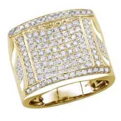 Affordable 2 Carat Statement Men's Diamond Ring By Luxurman 10K White Gold -Its Hot Jewelry Shop affordable 2 carat statement mens diamond ring by luxurman in 10k gold ye