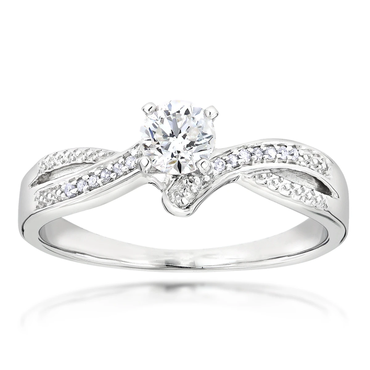 Affordable Engagement 14K White Gold Diamond Ring 0.34ct 3 Affordable Engagement 14K White Gold Diamond Ring 0.34ct
