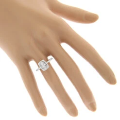 Affordable Engagement Oval Halo Design Round Diamonds 14K White Gold 0.9ct -Its Hot Jewelry Shop affordable engagement rings oval halo design round diamonds 14k gold 09ct bodwh