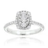 Affordable Engagement Oval Halo Design Round Diamonds 14K White Gold 0.9ct -Its Hot Jewelry Shop affordable engagement rings oval halo design round diamonds 14k gold 09ct mainwh