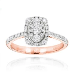 Affordable Engagement Oval Halo Design Round Diamonds 14K White Gold 0.9ct -Its Hot Jewelry Shop affordable engagement rings oval halo design round diamonds 14k gold 09ct ro