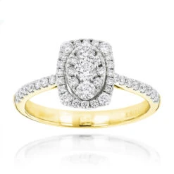 Affordable Engagement Oval Halo Design Round Diamonds 14K White Gold 0.9ct -Its Hot Jewelry Shop affordable engagement rings oval halo design round diamonds 14k gold 09ct ye