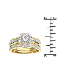 Affordable Luxurman Diamond Engagement Ring Set Wedding Band 14K Yellow Gold 0.4ct -Its Hot Jewelry Shop affordable luxurman diamond engagement ring set wedding band 14k gold 04ct rulerye