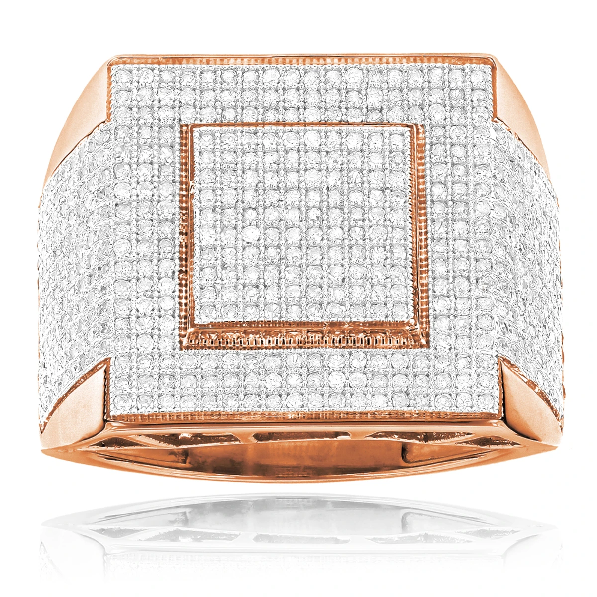 Affordable Men's 10K White Gold Diamond Ring 1.30ct 5 Affordable Men's 10K White Gold Diamond Ring 1.30ct - Image 3