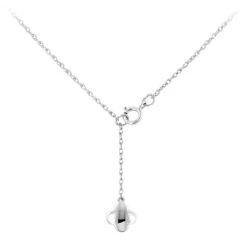 14K White Gold Ladies Diamond Alhambra Necklace 1/3ct 10 14K White Gold Ladies Diamond Alhambra Necklace 1/3ct -Its Hot Jewelry Shop alhambra jewelry 14k gold ladies diamond necklace 13ct backwh