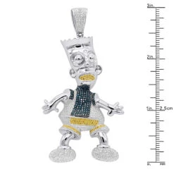 Bart Simpson Diamond Pendant 0.75ct Sterling Silver 8 Bart Simpson Diamond Pendant 0.75ct Sterling Silver -Its Hot Jewelry Shop bart simpson diamond pendant 075ct sterling silver p 47930 rulerwh