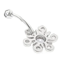 Belly Button Ring 14K White Gold Diamond Belly Sun 0.77 -Its Hot Jewelry Shop belly button rings 14k gold diamond belly ring sun 077 p 6273 backwh