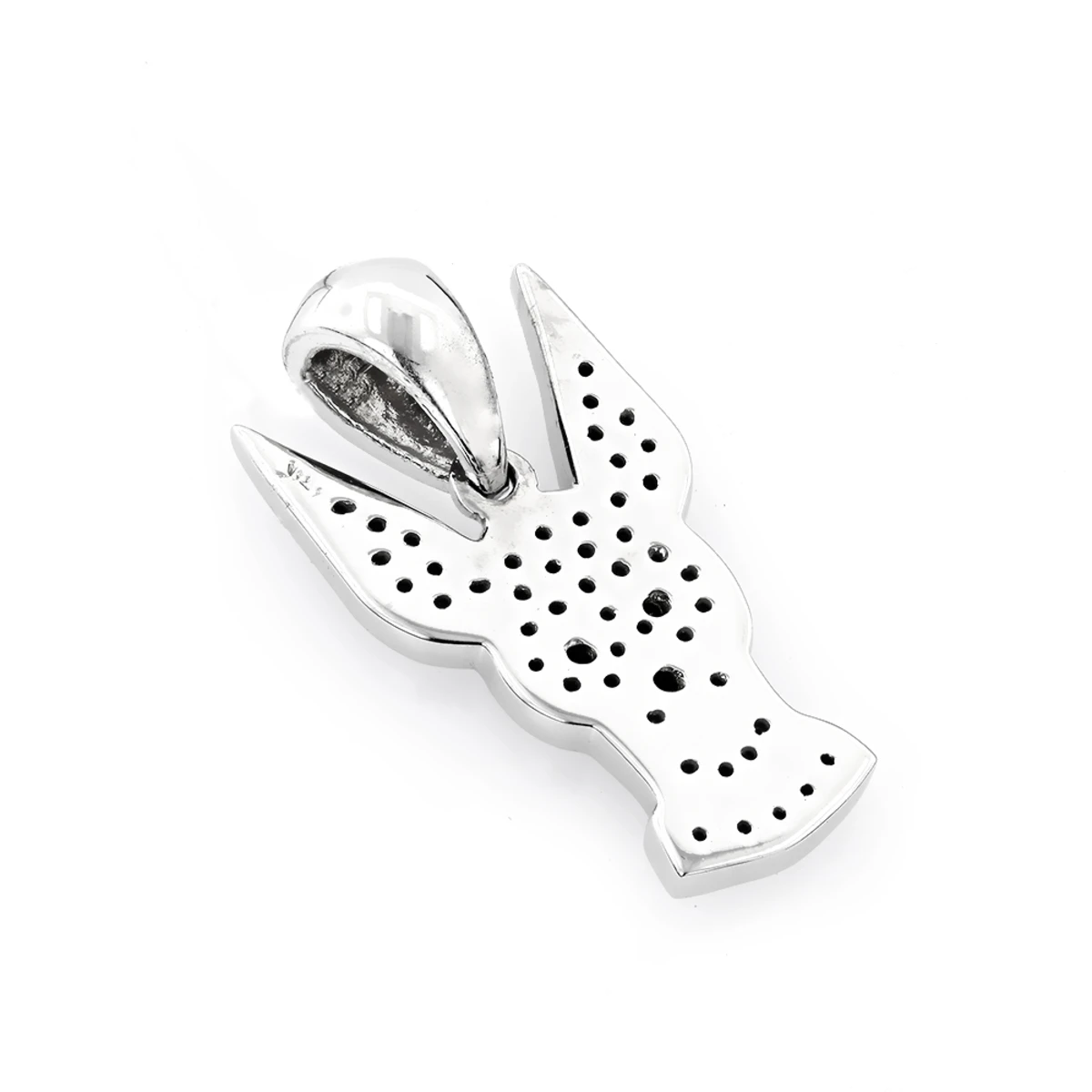 Black And White Diamond Dog Pendant 0.51ct 14K White Gold 6 Black And White Diamond Dog Pendant 0.51ct 14K White Gold - Image 4