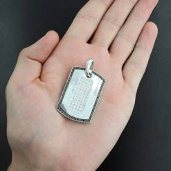 Black And White Diamond Dog Tag Pendant 1.19ct Sterling Silver -Its Hot Jewelry Shop black and white diamond dog tag pendant 119ct sterling silver p 48324box