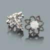 Black And White Diamond Flower Earrings 0.55ct 14K White Gold 2 Black And White Diamond Flower Earrings 0.55ct 14K White Gold -Its Hot Jewelry Shop black and white diamond flower earrings 055ct 14k gold 1