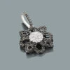Black And White Diamond Flower Lace Pendant 0.30ct 14K White Gold -Its Hot Jewelry Shop black and white diamond flower pendant 030ct 14k lace jewelry 1