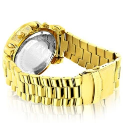 Black Dial Luxurman Diamond Watch 0.75ct Yellow Gold Plated Escalade -Its Hot Jewelry Shop black dial luxurman diamond watch 075ct yellow gold plated escalade back
