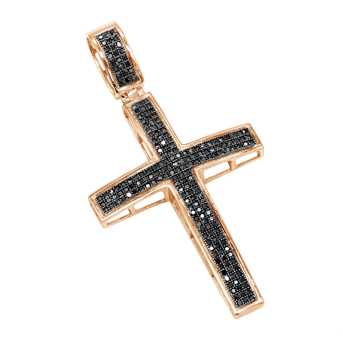 2 Inch Black Diamond Cross Pendant 10K White Gold 0.85ct 5 2 Inch Black Diamond Cross Pendant 10K White Gold 0.85ct - Image 3