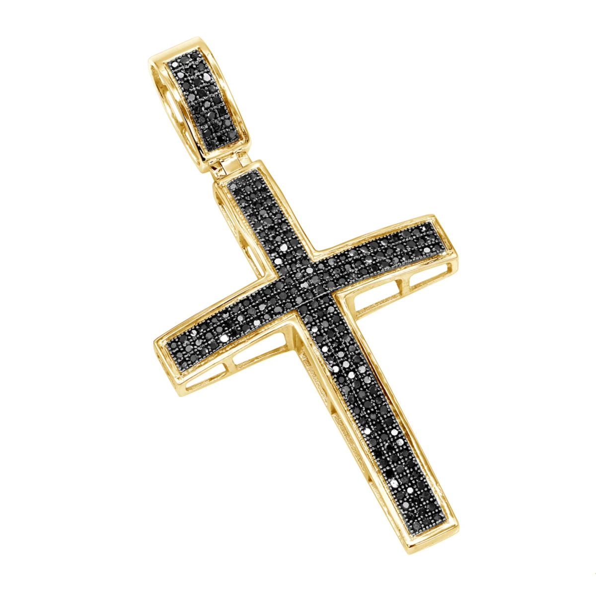 2 Inch Black Diamond Cross Pendant 10K White Gold 0.85ct 4 2 Inch Black Diamond Cross Pendant 10K White Gold 0.85ct - Image 2