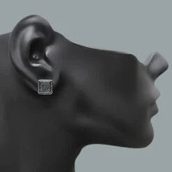 Black Diamond Cube Earrings 0.50ct Silver Black PVD -Its Hot Jewelry Shop black diamond cube earrings 050ct silver black pvd p 46786bod