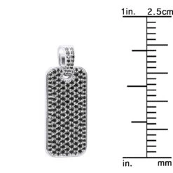 2 Inch Men's Black Diamond Dog Tag Pendant 14K White Gold 7.5ct 17 2 Inch Men's Black Diamond Dog Tag Pendant 14K White Gold 7.5ct -Its Hot Jewelry Shop black diamond dog tag pendant 14k 750ct p 44068 ruler white