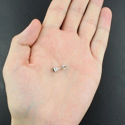 Black Diamond Earring Stud 0.50ct 14K White Gold 4 Black Diamond Earring Stud 0.50ct 14K White Gold - Image 2