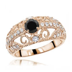 Antique White Black Diamond Engagement Ring With Filigree 1.2ct 14K White Gold 10 Antique White Black Diamond Engagement Ring With Filigree 1.2ct 14K White Gold -Its Hot Jewelry Shop black diamond engagement ring 116ct 14k gold p 45921 ro