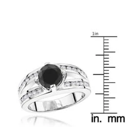 Black Diamond Engagement 2.70ct 14K White Gold Rings -Its Hot Jewelry Shop black diamond engagement ring 270ct 14k gold rings rulerwh