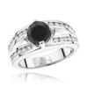 Black Diamond Engagement 2.70ct 14K White Gold Rings -Its Hot Jewelry Shop black diamond engagement ring 270ct 14k gold rings wh
