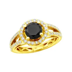 Black Diamond Engagement 14K White Gold Ring 1.62ct -Its Hot Jewelry Shop black diamond engagement rings 14k gold ring 162ct p 45913 ye