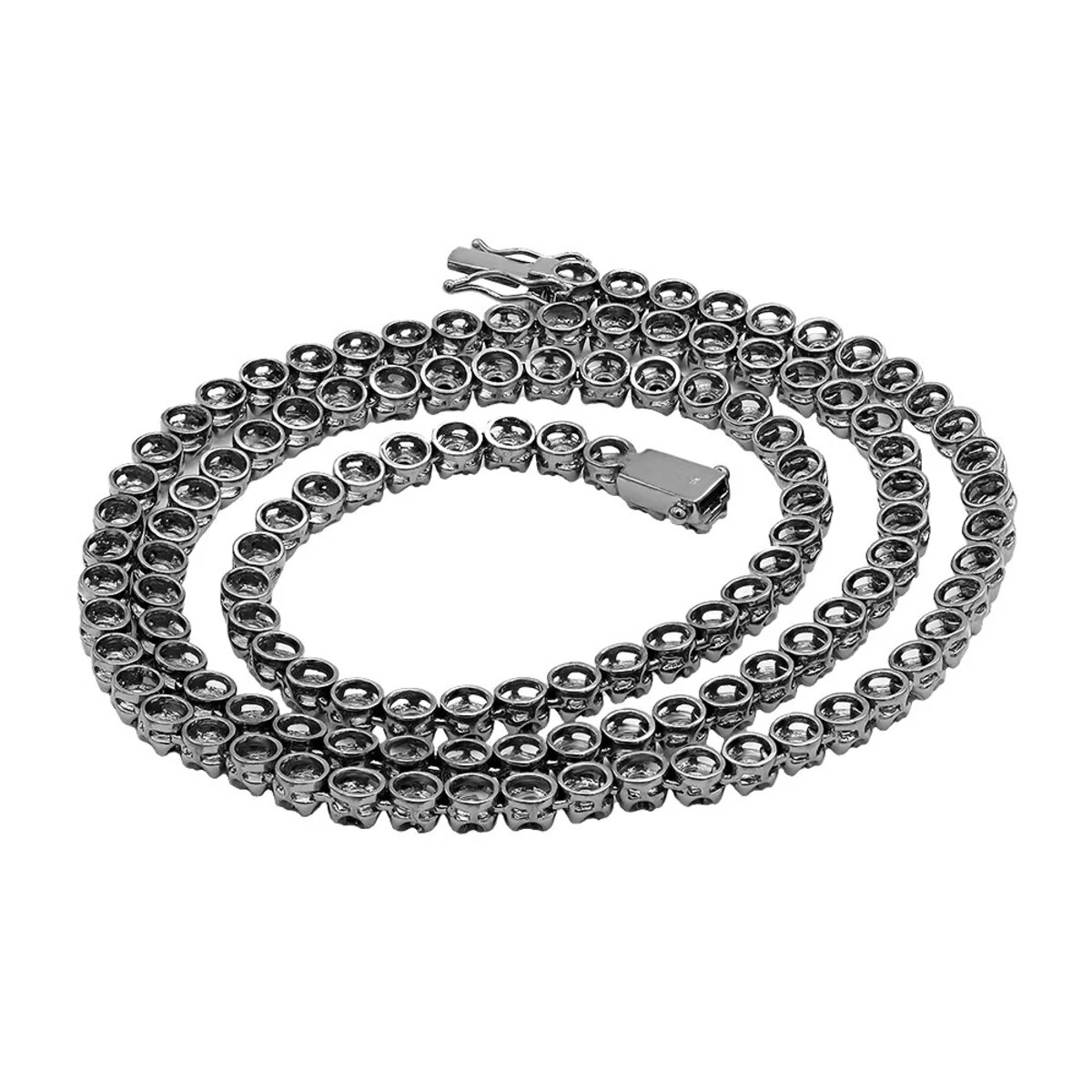 Black Diamond 10K Black Gold Eternity Diamond Chain Necklace 20in-40in 4 Black Diamond 10K Black Gold Eternity Diamond Chain Necklace 20in-40in - Image 2