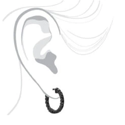 14K Black Plated Gold Black Diamond Hoop Earrings 1.93ct 12 14K Black Plated Gold Black Diamond Hoop Earrings 1.93ct -Its Hot Jewelry Shop black diamond jewelry 14k diamond hoop earrings 193ct p 35678 bodbl