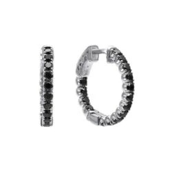14K Black Plated Gold Black Diamond Hoop Earrings 1.93ct 10 14K Black Plated Gold Black Diamond Hoop Earrings 1.93ct -Its Hot Jewelry Shop black diamond jewelry 14k diamond hoop earrings 193ct p 35678 wh