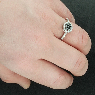 Black Diamond Promise Ring 14K White Gold 0.52ct 5 Black Diamond Promise Ring 14K White Gold 0.52ct - Image 3