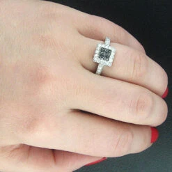 14K White Gold White & Black Diamond Ring 0.64ct 7 14K White Gold White & Black Diamond Ring 0.64ct -Its Hot Jewelry Shop black diamond rings 14k white black diamond ring 064ct p 6696bod