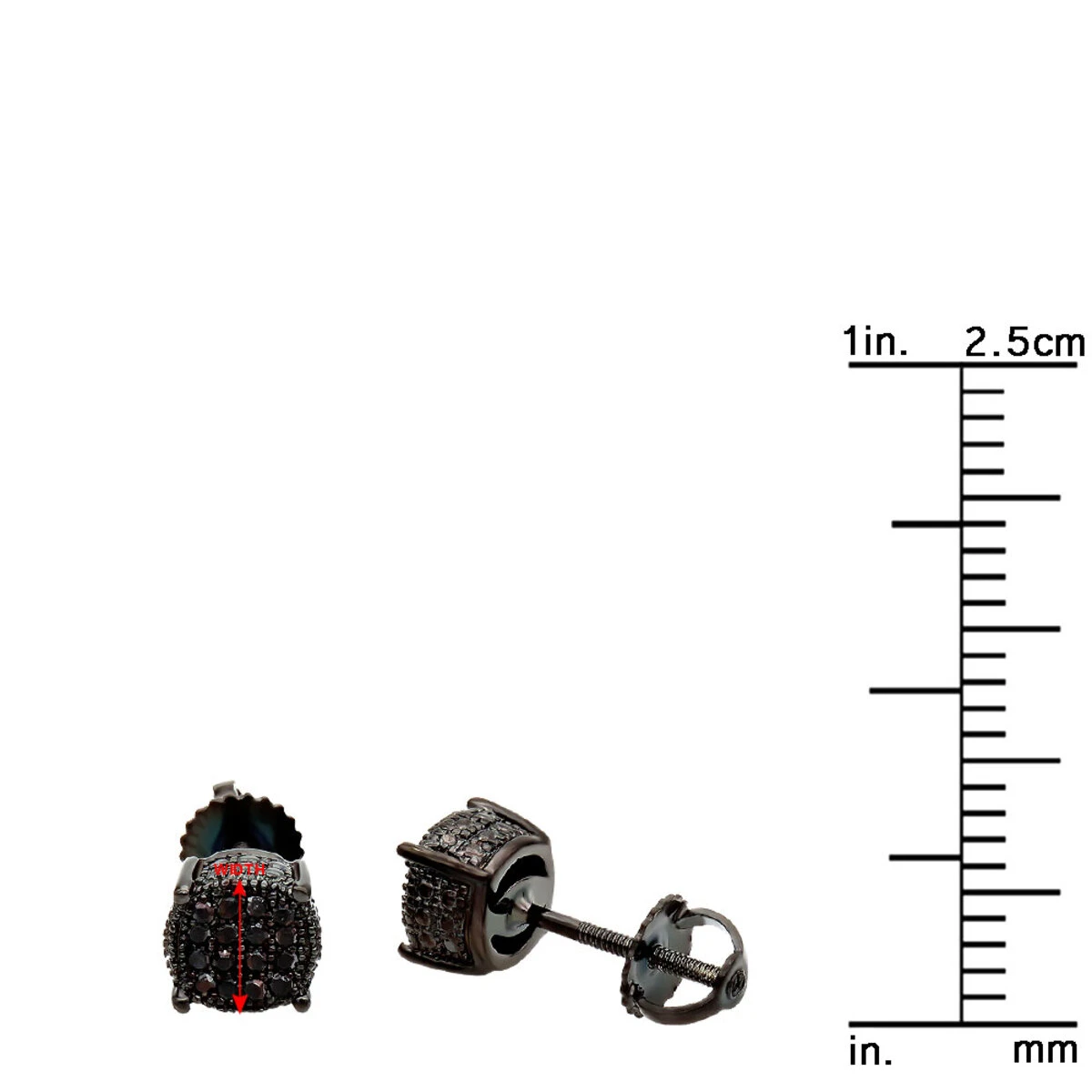 Black Diamond Stud Earrings 0.25ct Sterling Silver 6 Black Diamond Stud Earrings 0.25ct Sterling Silver - Image 4