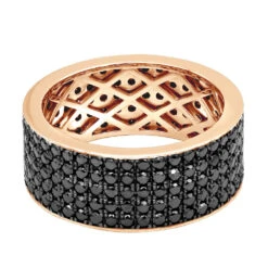 Black Diamond Wedding Ring 10K White Gold Men's Eternity Band By Luxurman 4 Carats 19 Black Diamond Wedding Ring 10K White Gold Men's Eternity Band By Luxurman 4 Carats -Its Hot Jewelry Shop black diamond wedding ring 10k gold mens eternity band by luxurman 4 carats 001286 back rose