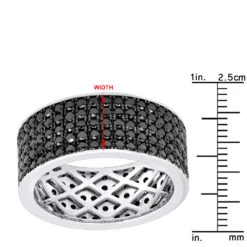 Black Diamond Wedding Ring 10K White Gold Men's Eternity Band By Luxurman 4 Carats 23 Black Diamond Wedding Ring 10K White Gold Men's Eternity Band By Luxurman 4 Carats -Its Hot Jewelry Shop black diamond wedding ring 10k gold mens eternity band by luxurman 4 carats 001286 ruler white
