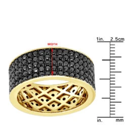 Black Diamond Wedding Ring 10K White Gold Men's Eternity Band By Luxurman 4 Carats 24 Black Diamond Wedding Ring 10K White Gold Men's Eternity Band By Luxurman 4 Carats -Its Hot Jewelry Shop black diamond wedding ring 10k gold mens eternity band by luxurman 4 carats 001286 ruler yellow