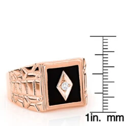 Black Onyx And Diamond 14K Rose Gold Men's Ring 0.10ct 5/8 In (16mm) 13 Black Onyx And Diamond 14K Rose Gold Men's Ring 0.10ct 5/8 In (16mm) -Its Hot Jewelry Shop black onyx and diamond rings 14k gold mens ring 010ct p 6391 rulerro
