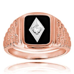 Black Onyx And Diamond 14K White Gold Men's Ring 0.10ct 9/16 In (15mm) -Its Hot Jewelry Shop black onyx and diamond rings 14k gold mens ring 010ct p 6393 ro