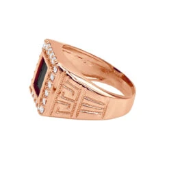 Black Onyx And Diamond 14K Yellow Gold Men's Ring 1.50ct -Its Hot Jewelry Shop black onyx and diamond rings 14k gold mens ring 150ct p 6388 backro