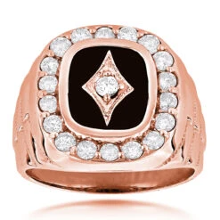 Designer Black Onyx And Diamond 14K White Gold Men's Ring 1.68ct 3/4 In (18mm) -Its Hot Jewelry Shop black onyx and diamond rings 14k gold mens ring 168ct p 6390 ro