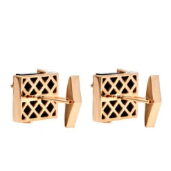 Black Onyx And Diamonds 14K Yellow Gold Men's Cufflinks -Its Hot Jewelry Shop black onyx and diamonds 14k gold mens cufflinks backro