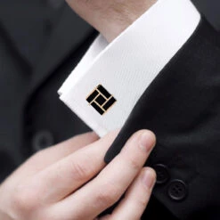 Black Onyx And Diamonds 14K Yellow Gold Men's Cufflinks -Its Hot Jewelry Shop black onyx and diamonds 14k gold mens cufflinks bodro