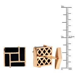 Black Onyx And Diamonds 14K Yellow Gold Men's Cufflinks -Its Hot Jewelry Shop black onyx and diamonds 14k gold mens cufflinks rulerro