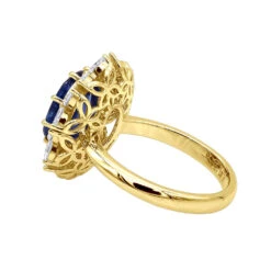 Blue Sapphire And Diamond Cocktail Ring For Women 18K White Gold 4.5ct -Its Hot Jewelry Shop blue sapphire and diamond cocktail ring for women in 18k gold 45ct 803171 backye