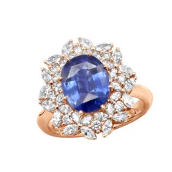 Blue Sapphire And Diamond Cocktail Ring For Women 18K White Gold 4.5ct -Its Hot Jewelry Shop blue sapphire and diamond cocktail ring for women in 18k gold 45ct 803171 ro