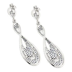 Blue Sapphire Diamond Ladies Infinity Earrings By Luxurman 4ct 14K White Gold -Its Hot Jewelry Shop blue sapphire diamond ladies infinity earrings by luxurman 4ct 14k gold backwh