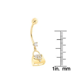 14K Yellow Gold Diamond Purse Belly Button Ring 0.29 -Its Hot Jewelry Shop body jewelry 14k diamond purse belly button ring 029 p 35764 rulerye